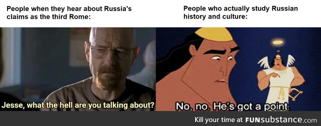 Russian culture has been heavily influenced by the Byzantine empire. And don't even get