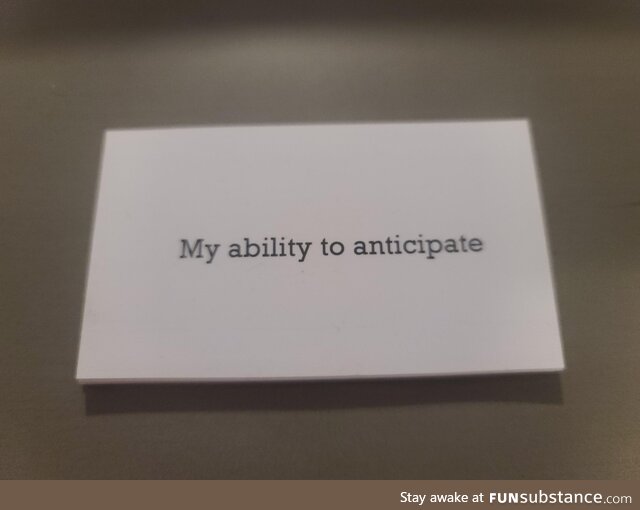 I hate it when job interviewers ask "what is your greatest strength," so I printed up