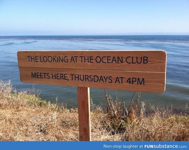 Looking at the ocean club