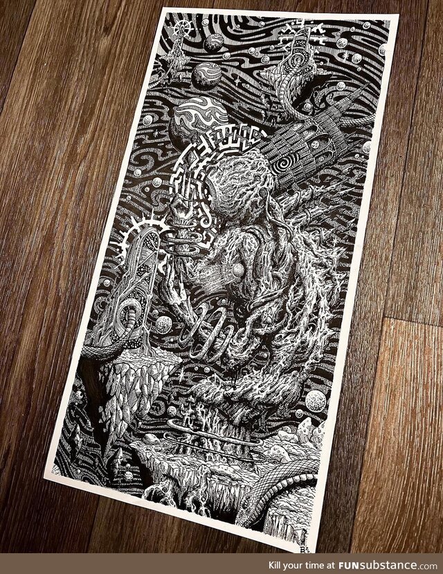 “THE AKASHIC OBSERVER” 20 years into my art career and can finally draw shit like