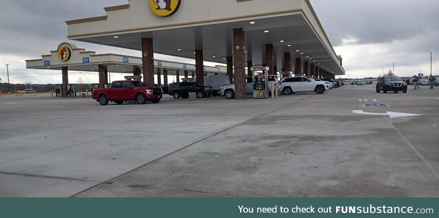 A BIG Texan gasoline station with 100 slots