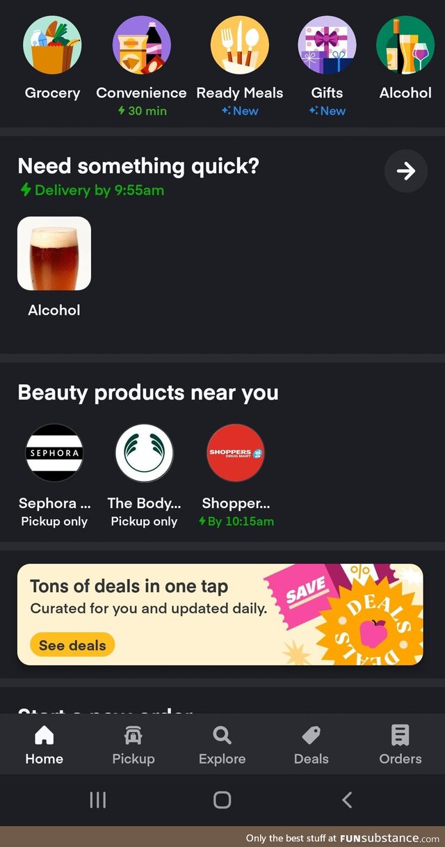 Instacart wants me to start drinking... And early