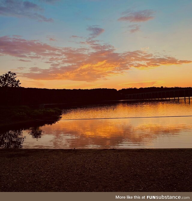 Beautiful evening sitting by the lake