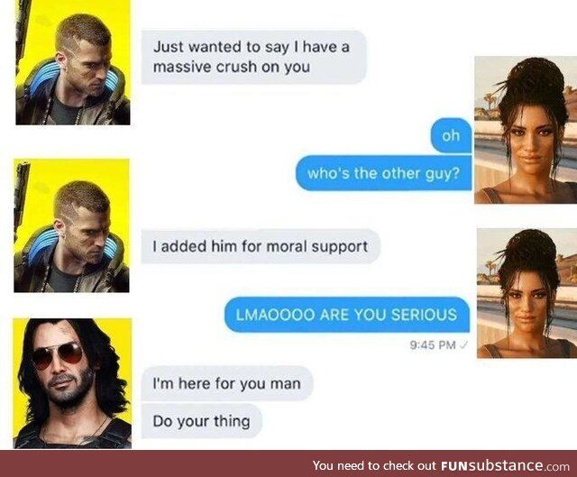 You can have the sex, don't mind me