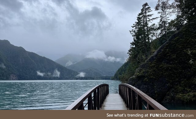 Lake Crescent, WA at the Devils Punch Bowl. This short hike was well worth the speculator