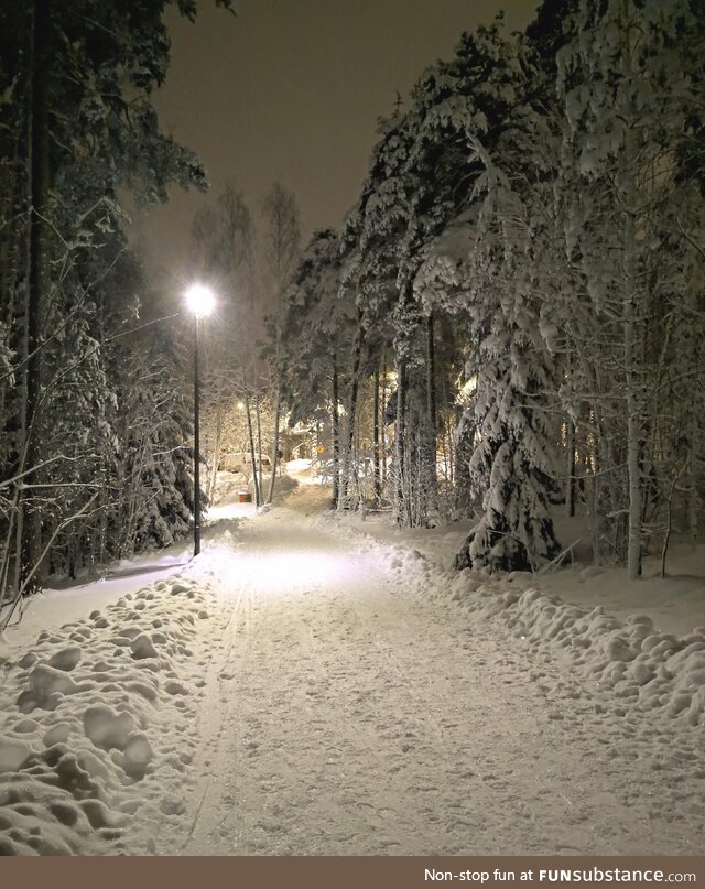 Winter evening in Finland [OC]