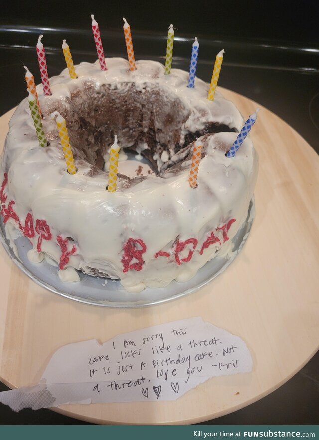 It's my birthday today and my little sister surprised me with a cake. Warmed my heart and