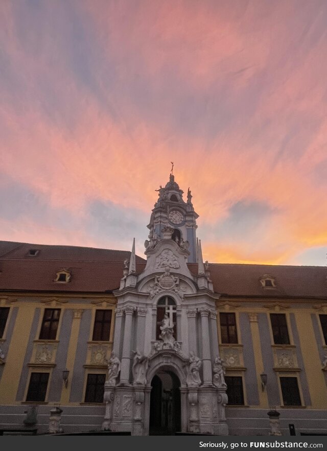 Sunset in German town