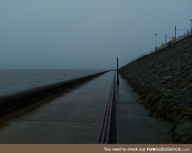 Walked beside the sea for a while
