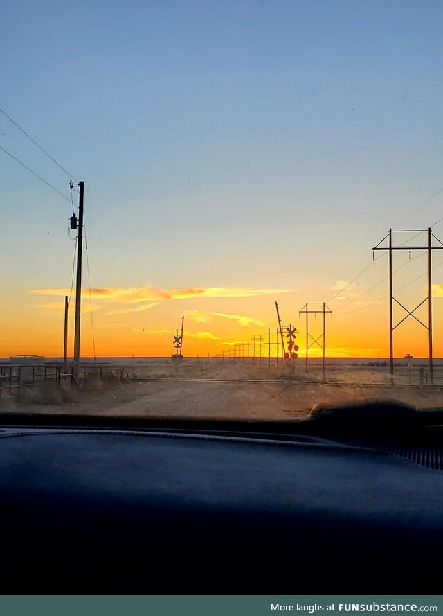 Early morning leaving Roswell, New Mexico heading Eastward to Texas