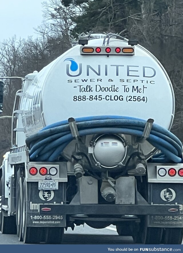 Amusing logo on this septic truck