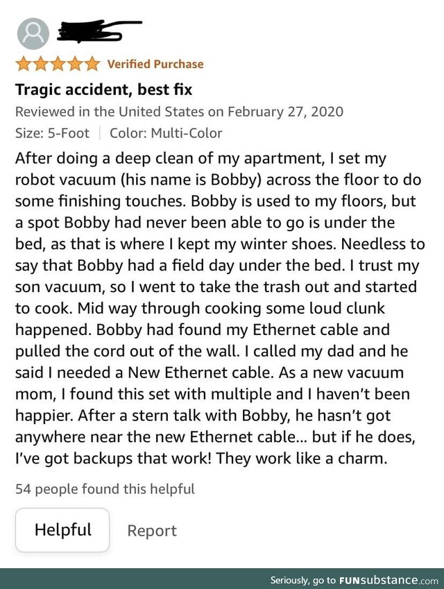 Was looking to find a pack of new short Cat 6 cables and found this as the top review