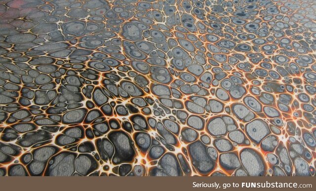 The floor is lava, close up from my acrylic pour