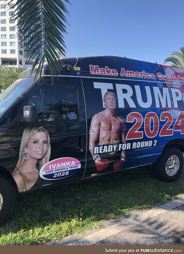 Trump van at the Trumparilla Boat Parade in Ft. Myers, FL this morning