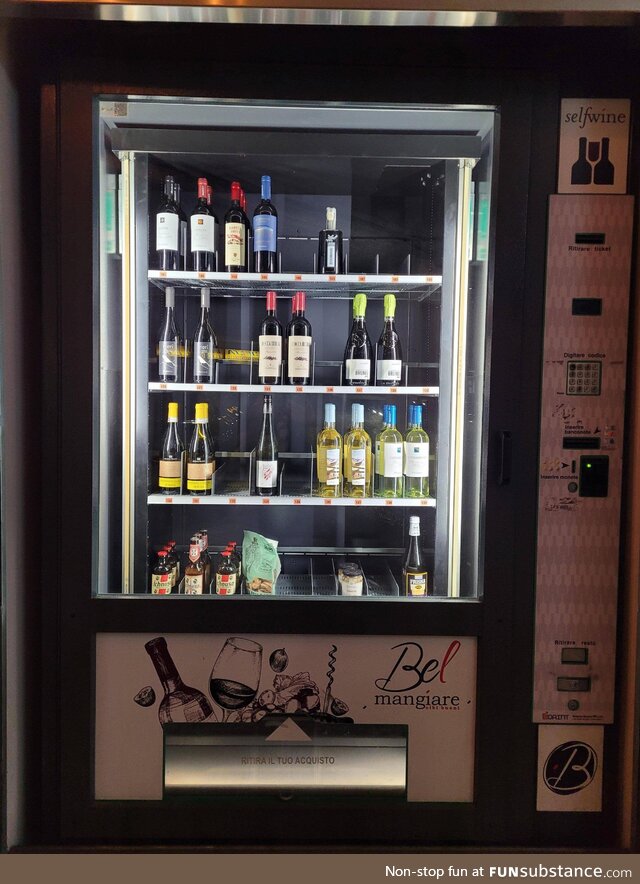 This 24-hour vending machine for bottles of wine in Italy