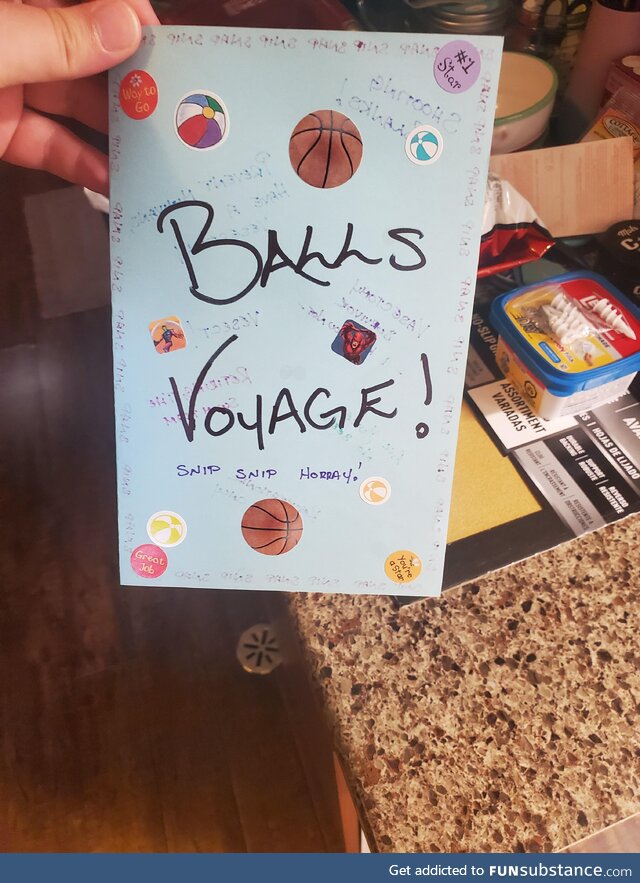 My wife made me a vasectomy card