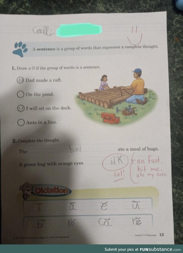 My 2nd grader was apparently “over it” by the time they got to this worksheet