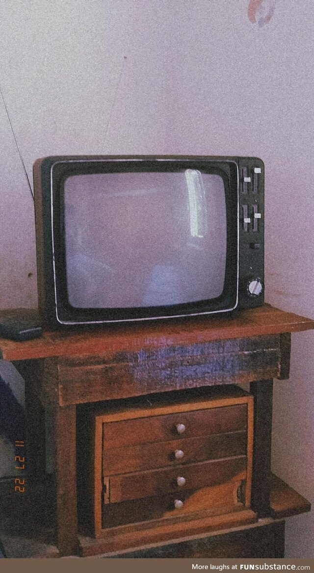 My television set from 1974 (I saw the Qatar World Cup on this thing)