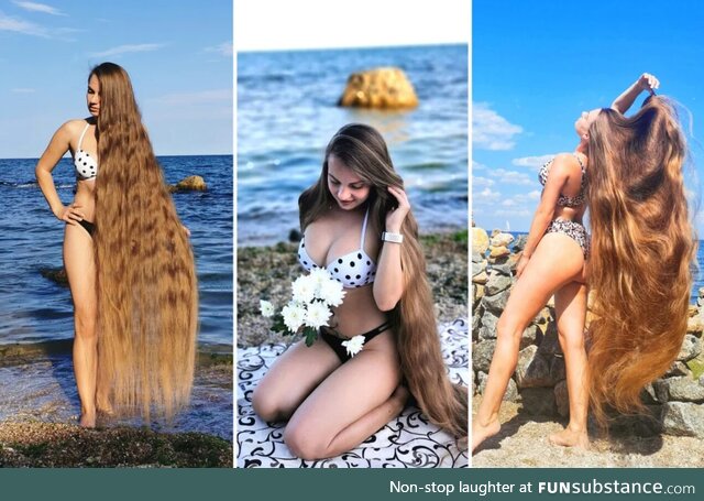 Real-life Rapunzel, Alla Perkova, who hasn't cut her 65-inch hair in 30 years