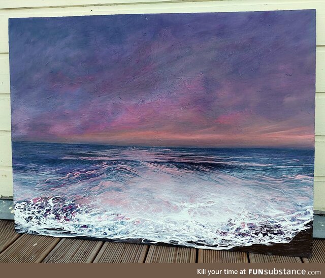 One of my painting attracted attention because people thought it flows down.