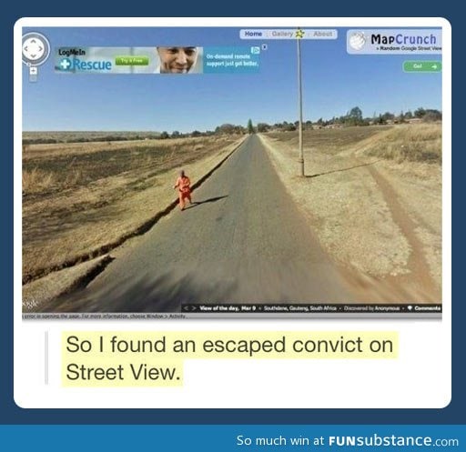 Escape convict on Google Street View