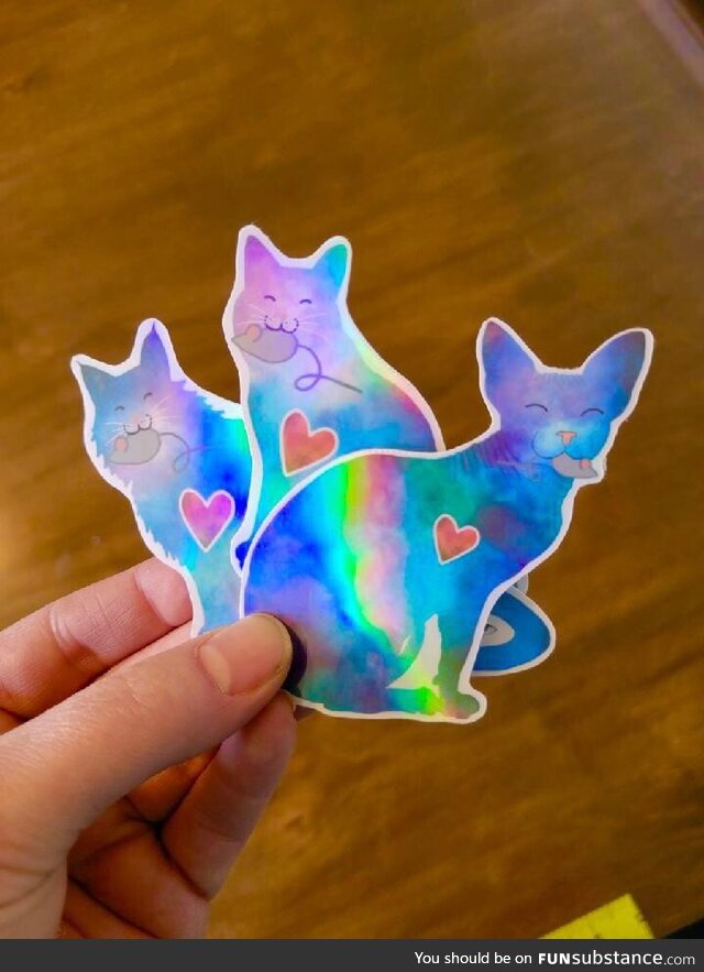 I designed these holographic stickers