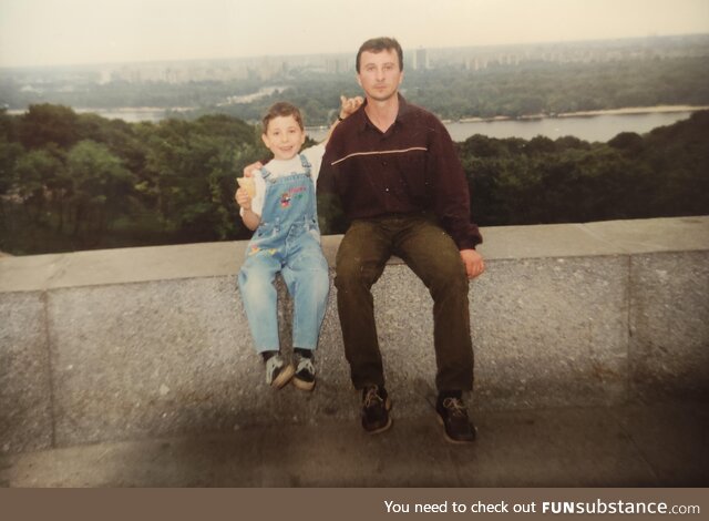 Me and my dad in Kyiv, 1997