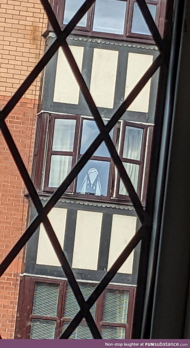 Saw this from the bedroom... Thought it was a scary NUN