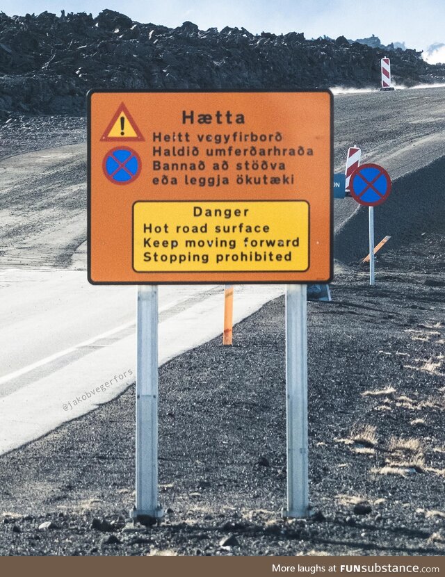 A road sign in Iceland