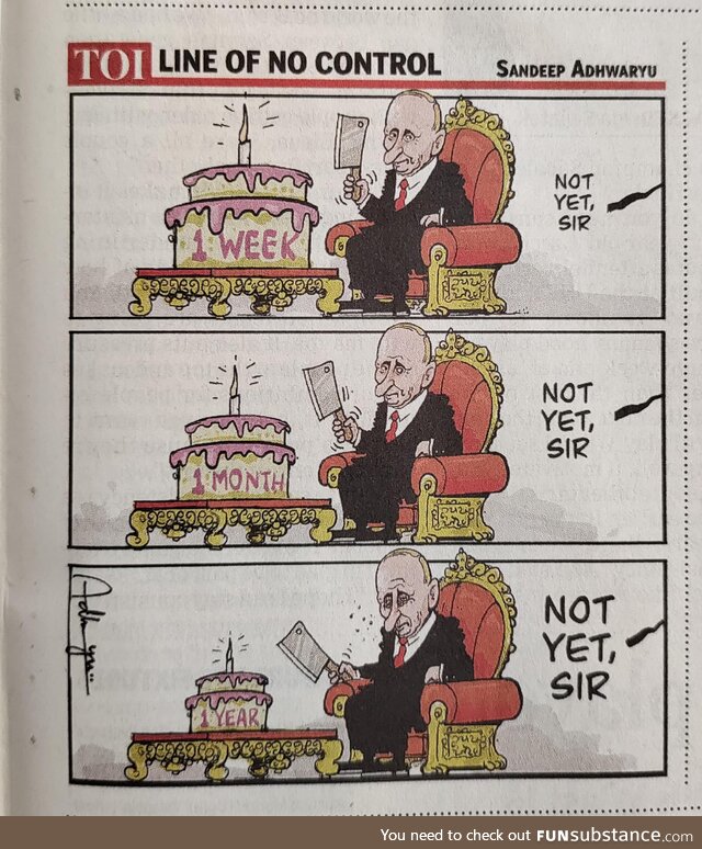 A Putin comic in today's edition of the TOI