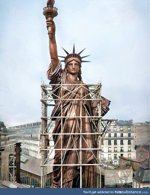 The Statue of Liberty before it was transported to America - France, 1886