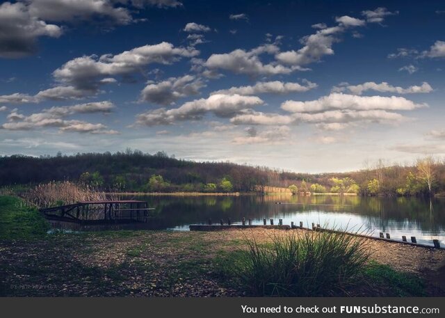 The small lake in early spring. Sumadija, Serbia