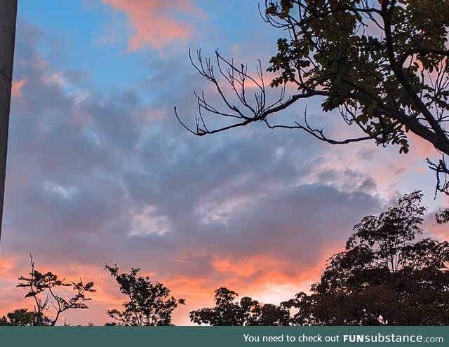 A picture of a cloud during sunset