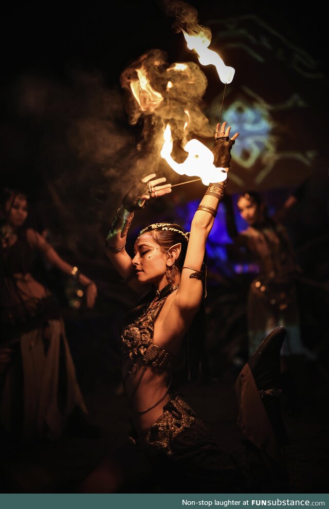 This picture of a fire dancer lead to me getting featured in a photo blog!