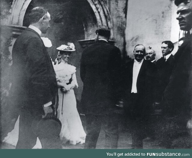 President McKinley greeting well wishers moments before getting shot, September 6, 1901