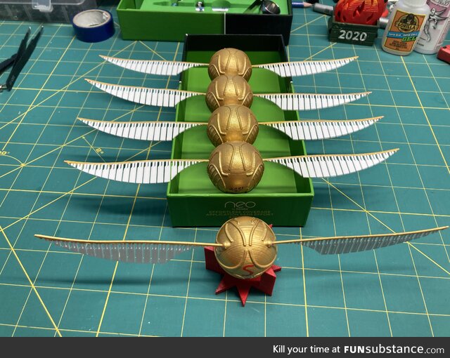 Personalized 3d printed Golden Snitches!