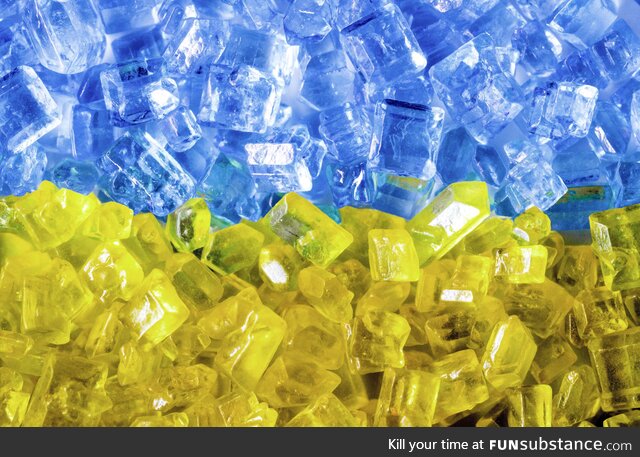 (OC) Close up of blue and yellow sugar