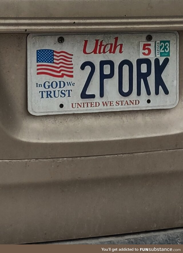 Actual random plate we got on our old car