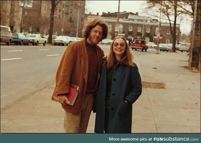 Bill and Hillary Clinton when they first meet as university students, 1973