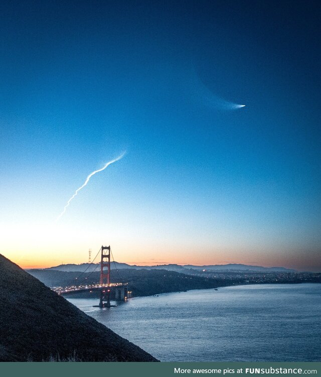 Went out for a pre-dawn bike ride, happened to catch this missile test from Vandenberg AFB
