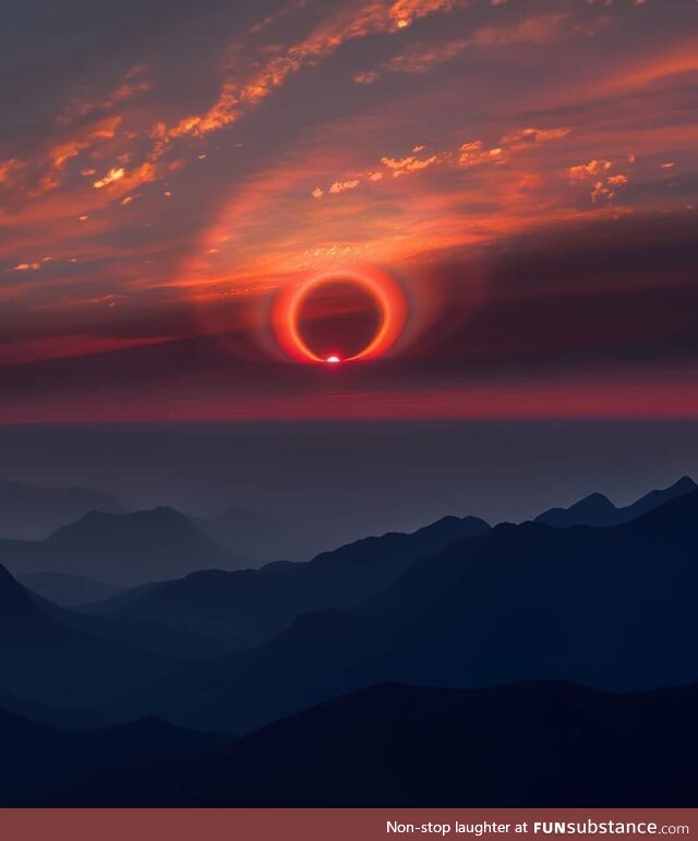 Extremely rare solar halo captured during sunrise