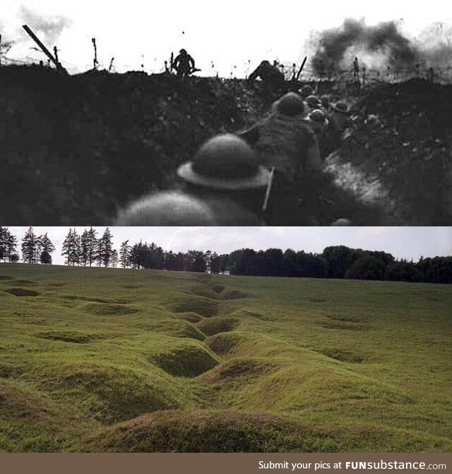 World Wat 1 Trenches - Photos taken 100 years apart