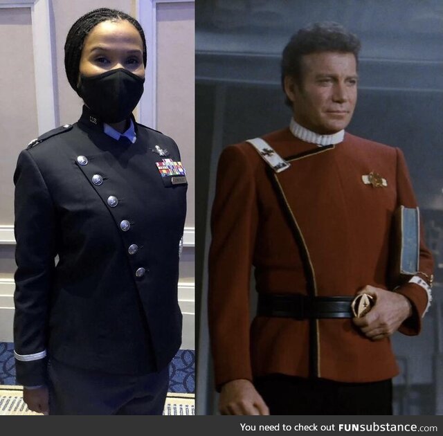 Space Force uniform and newly revealed red variant