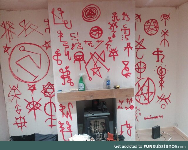 Moved into a house and found these symbols under panelling