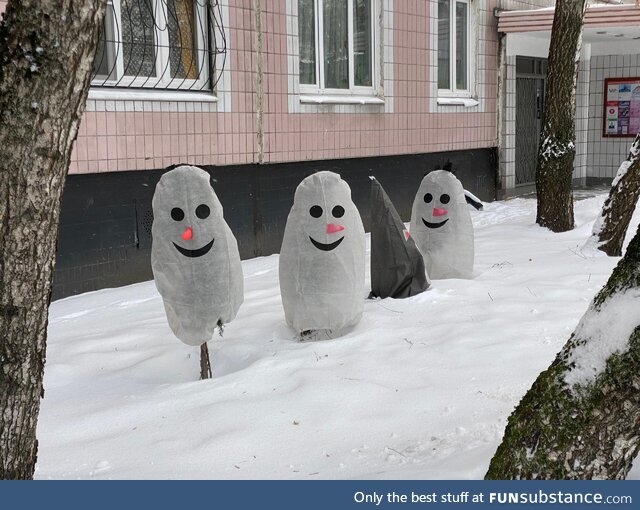 Garment covers freezing outside