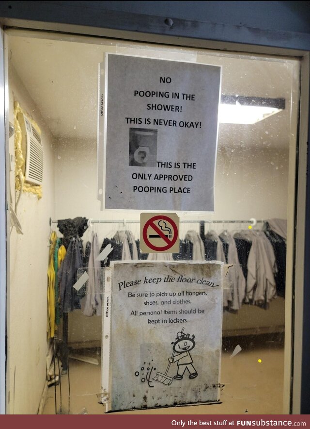 No pooping in the shower