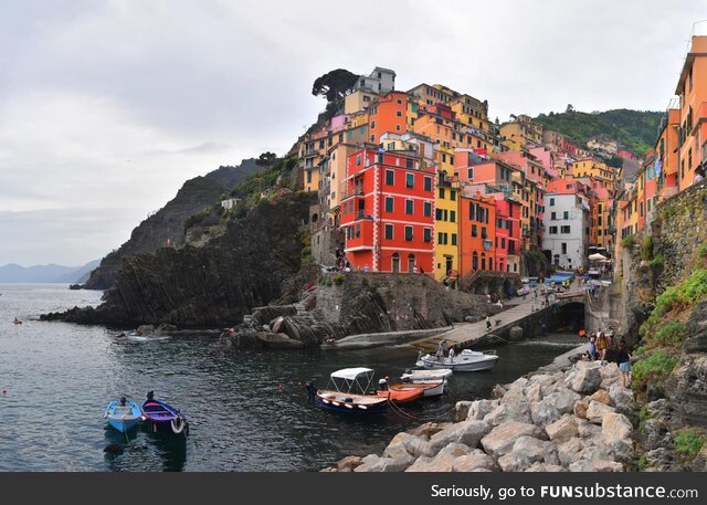 Cinque Terre, Italy. Panoramic stich of 4 vertical frames