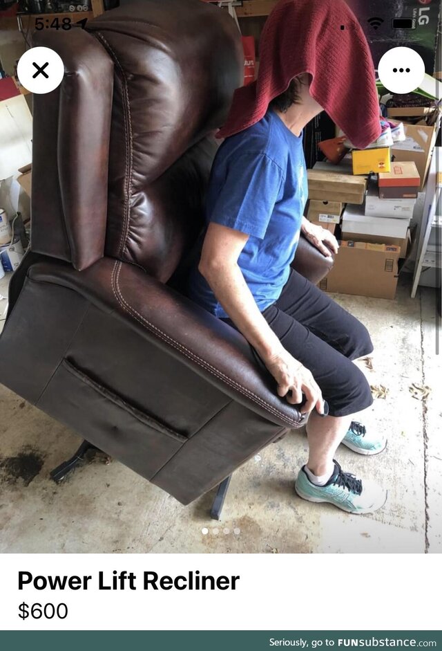 Hiding identity while trying to sell a chair