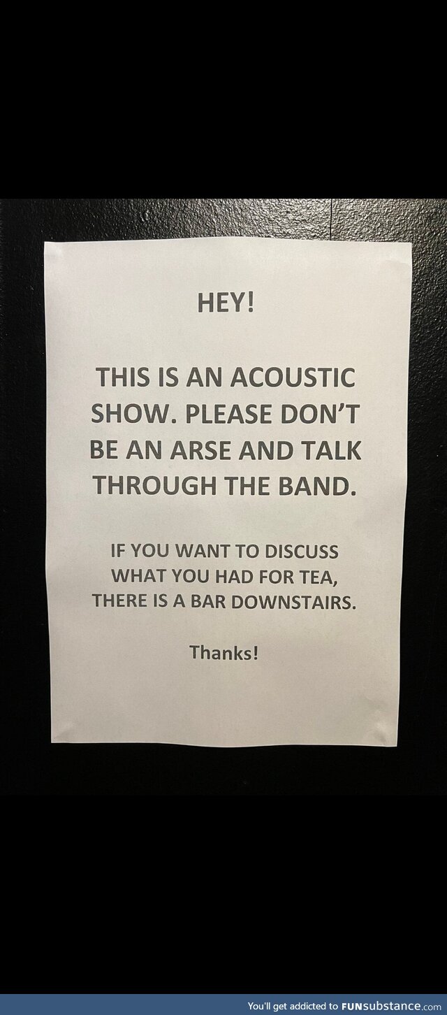 A sign at Bedford Esquires last night