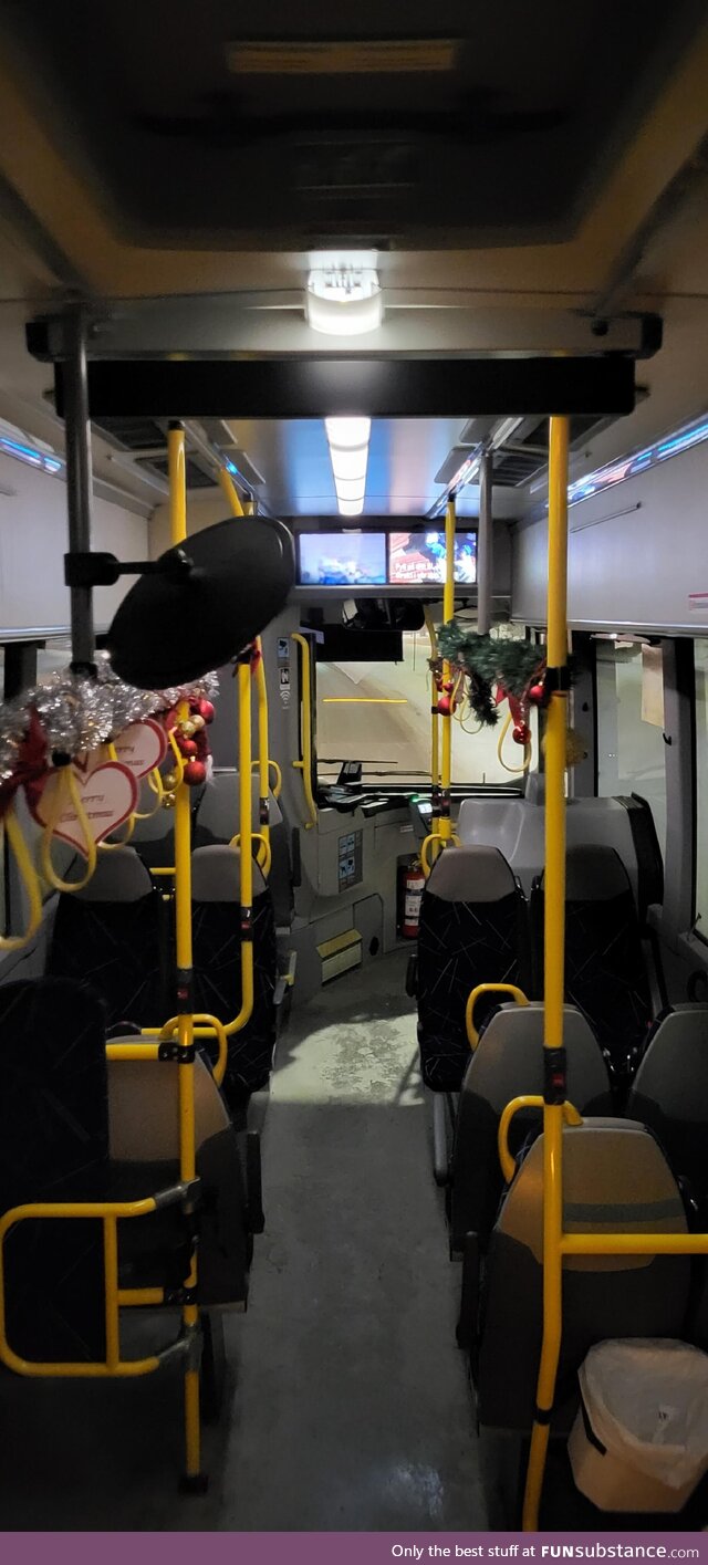 Christmas cheer on public transit in Stockholm, Sweden